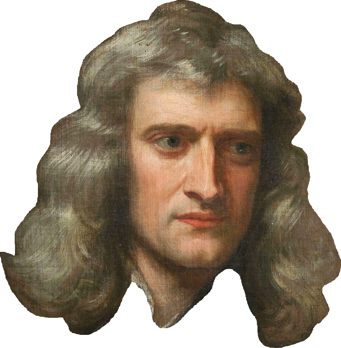 The face of Sir Isaac Newton